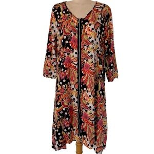 NWT Habitat Liv tropical print Liv zip front long line coverup size large